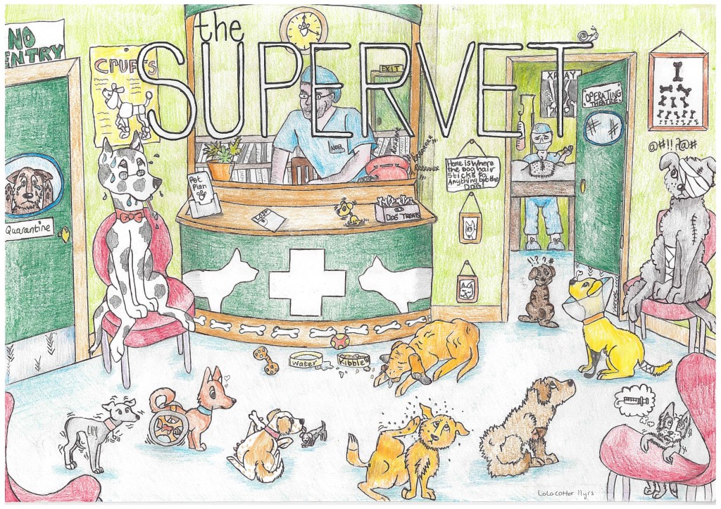 Lola Cotter's drawing that inspired the Supervet Drawing Competition