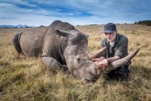 Supervet Noel Fitzpatrick with rhino Bruno